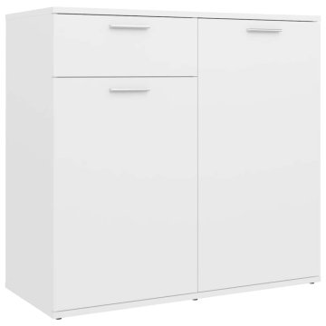 Vidaxl Komoda bela 80x36x75 cm iverna plošča