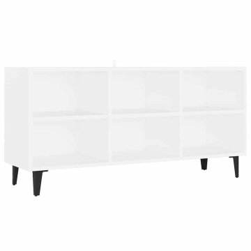 Vidaxl TV omarica s kovinskimi nogami bela 103,5x30x50 cm