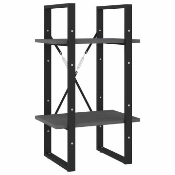 Vidaxl Knjižna omara 2-nadstropna siva 40x30x70 cm trdna borovina