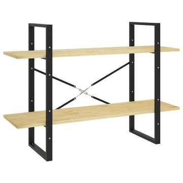 Vidaxl Knjižna omara 2-nadstropna 100x30x70 cm trdna borovina