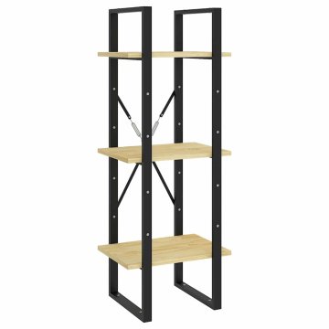 Vidaxl Knjižna omara 3-nadstropna 40x30x105 cm trdna borovina