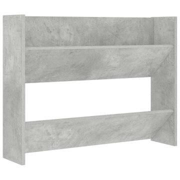 Vidaxl Stenska omara za čevlje betonsko siva 80x18x60cm inženirski les