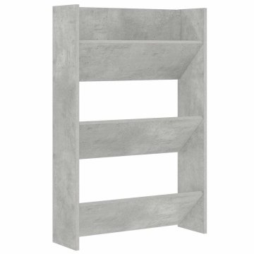 Vidaxl Stenska omara za čevlje betonsko siva 60x18x90 cm iverna plošča
