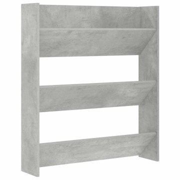 Vidaxl Stenska omara za čevlje betonsko siva 80x18x90 cm iverna plošča