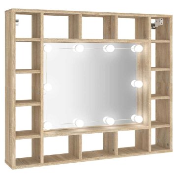 Vidaxl Omarica z ogledalom in LED lučkami 91x15x76,5 cm