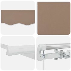 Vidaxl Ročna tenda 6 x 3 m Taupe 100% poliester