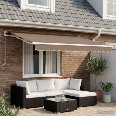 Vidaxl Ročna tenda 6 x 3 m Taupe 100% poliester