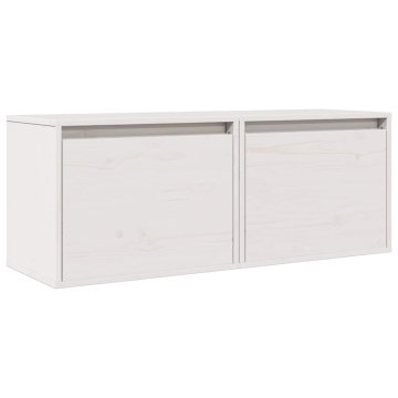 Vidaxl Stenska omarica 2 kosa bela 40x30x50 cm trdna borovina