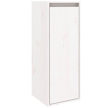 Vidaxl Stenska omarica bela 30x30x80 cm trdna borovina
