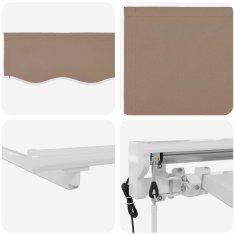 Vidaxl Solarna električna tenda 5 x 3 m Taupe 100% poliester
