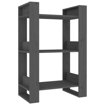 Vidaxl Knjižna omara/pregrada 60x35x91 cm trdna borovina