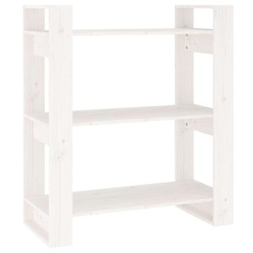 Vidaxl Knjižna omara/pregrada 80x35x91 cm trdna borovina
