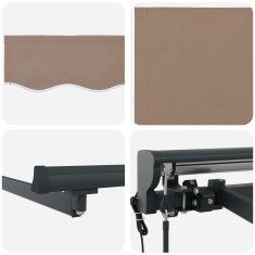 Vidaxl Solarna električna tenda 5 x 3 m Taupe 100% poliester