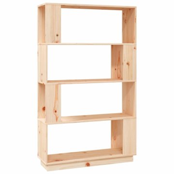 Vidaxl Knjižna omara/pregrada 80x25x132 cm trdna borovina