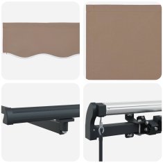 Vidaxl Ročna tenda 5 x 3 m Taupe 100% poliester
