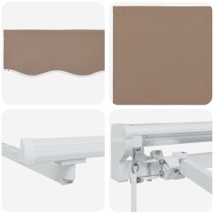 Vidaxl Ročna tenda 5 x 3 m Taupe 100% poliester