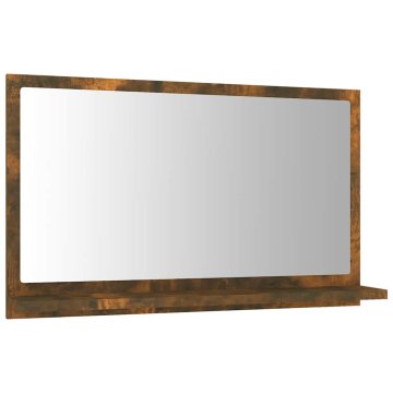 Vidaxl Kopalniško ogledalo dimljen hrast 60x10,5x37 cm inženirski les