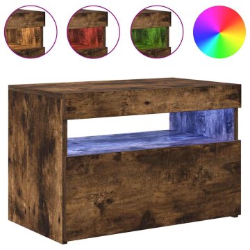 Vidaxl TV omarica z LED lučkami dimljeni hrast 60x35x40 cm