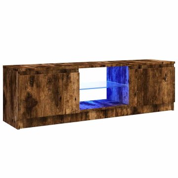 Vidaxl TV omarica z LED lučkami dimljen hrast 120x30x36 cm