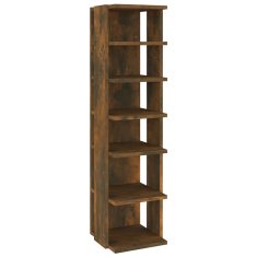 Vidaxl Regal za čevlje dimljeni hrast 27,5x27x102 cm konstruiran les