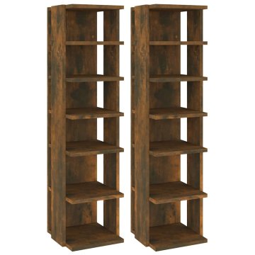 Vidaxl Regal za čevlje 2 kosa dim. hrast 27,5x27x102 cm inženirski les
