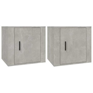 Vidaxl Nočna omarica 2 kosa betonsko siva 50x39x47 cm