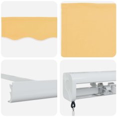Vidaxl Ročna tenda 5 x 3 m Peščena 100% poliester