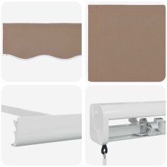 Vidaxl Ročna tenda 5 x 3 m Taupe 100% poliester