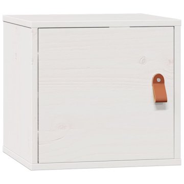 Vidaxl Stenska omarica bela 31,5x30x30 cm trdna borovina