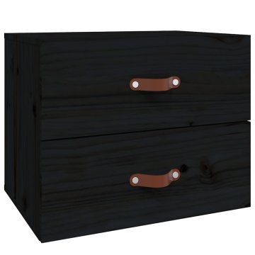 Vidaxl Stenska nočna omarica črna 50x36x40 cm