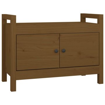 Vidaxl Klop za predsobo medeno rjava 80x40x60 cm trdna borovina