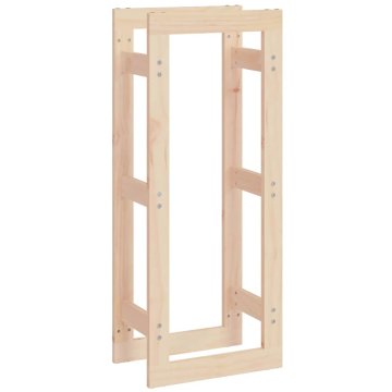 Vidaxl Stojalo za drva 41x25x100 cm trdna borovina