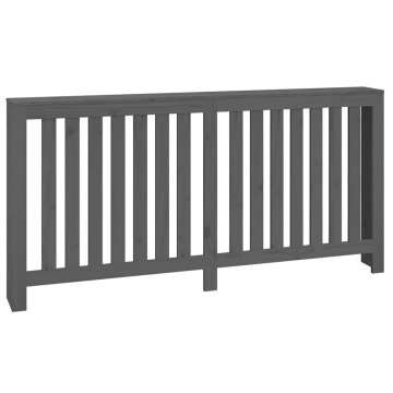 Vidaxl Pokrov za radiator siva 169x19x84 cm trdna borovina
