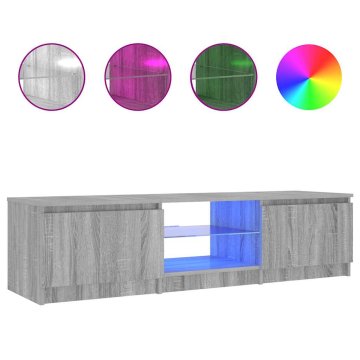 Vidaxl TV omarica z LED lučkami siva sonoma 140x40x36 cm