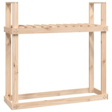 Vidaxl Stojalo za drva 110x35x108,5 cm trdna borovina