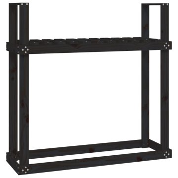 Vidaxl Stojalo za drva 110x35x108,5 cm trdna borovina