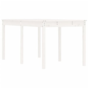 Vidaxl Vrtna miza bela 159,5x82,5x76 cm trdna borovina