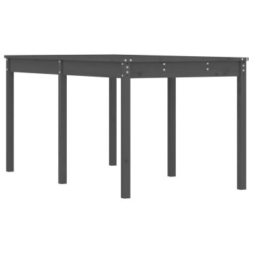 Vidaxl Vrtna miza siva 159,5x82,5x76 cm trdna borovina