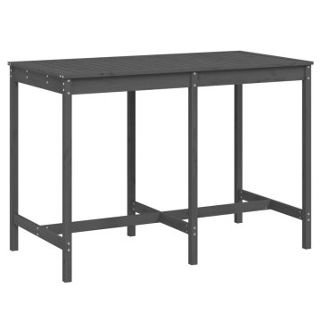 Vidaxl Vrtna miza siva 159,5x82,5x110 cm trdna borovina