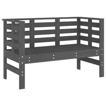 Vidaxl Vrtna klop siva 111,5x53x71 cm trdna borovina