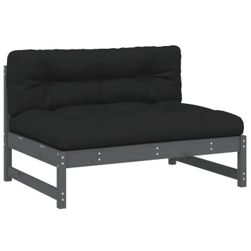 Vidaxl Sredinski kavč siv 120x80 cm trdna borovina