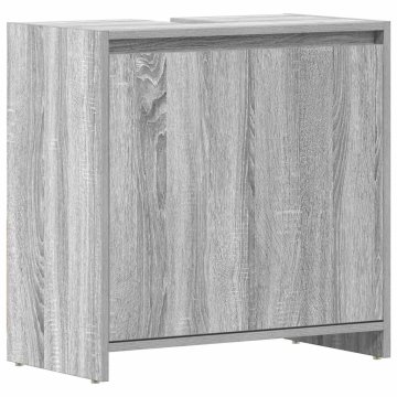Vidaxl Kopalniška omarica siva sonoma 60x33x60 cm inženirski les