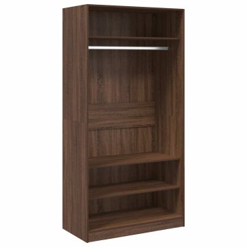 Vidaxl Garderobna omara rjavi hrast 100x50x200 cm inženirski les