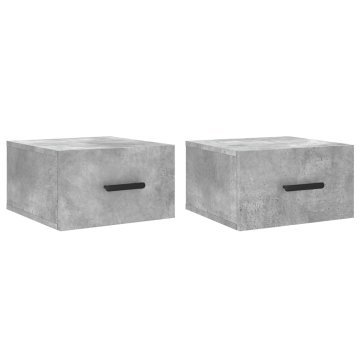 Vidaxl Stenska nočna omarica 2 kosa betonsko siva 35x35x20 cm