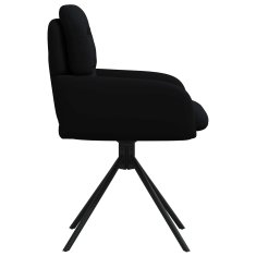 Vidaxl Vrtilne jedilne stole 2 kos Umetno usnje Črna 59 x 59,5 x 90 cm