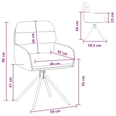 Vidaxl Vrtilne jedilne stole 2 kos Umetno usnje Črna 59 x 59,5 x 90 cm