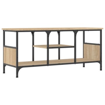 Vidaxl TV omarica sonoma hrast 100x35x45 cm inženirski les in železo