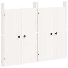 Vidaxl Zunanja kuhinjska vrata MEPPEL 2 kosa bela 50x9x82 cm trdna borovina