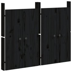 Vidaxl Zunanja kuhinjska vrata MEPPEL 2 kosa črna 50x9x82 cm trdna borovina