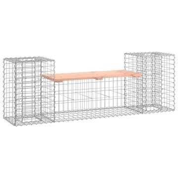 Vidaxl Vrtna gabionska klop 183x41x60,5 cm trden les douglas